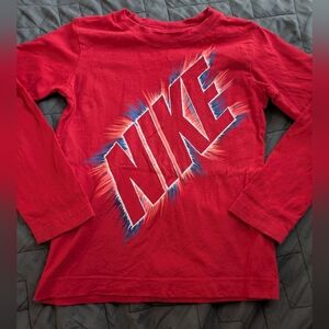 Nike Red Long Sleeve Athletic Tee